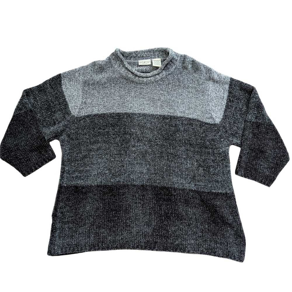 White Stag Gray Color Block Chunky Knit Sweater Size 22W/24W